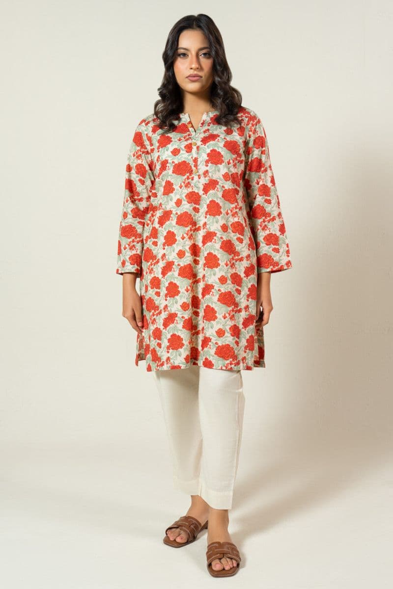 Cream Solid Cambric Ready-to-Wear Trouser
