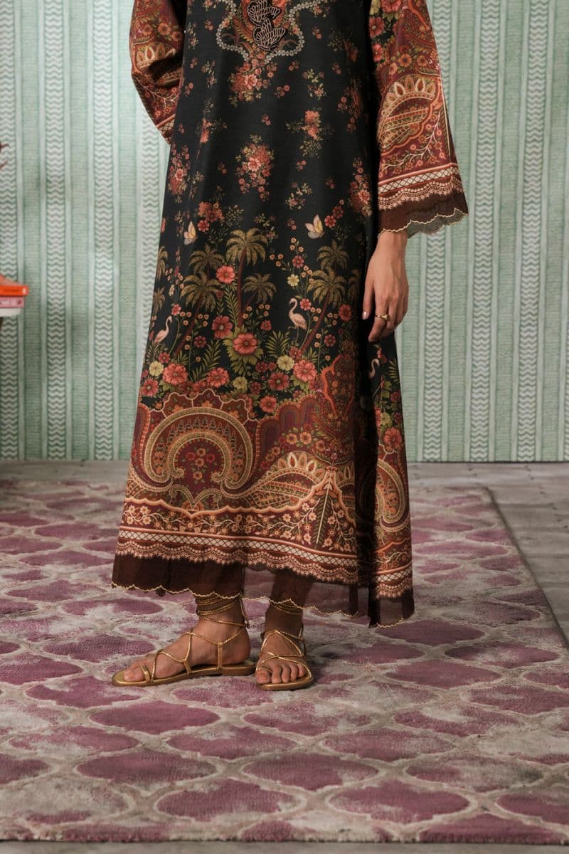 Black Printed Poly Khaddar Ready-to-Wear Suit