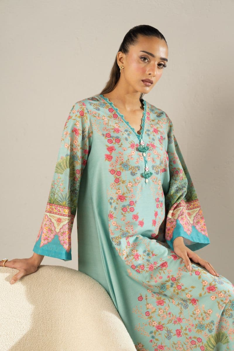 Green Printed Poly Khaddar Ready-to-Wear Suit