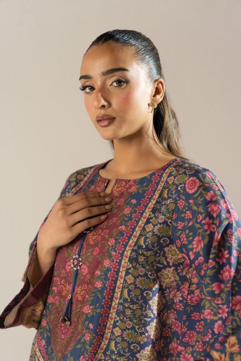 Blue Printed Poly Khaddar Ready-to-Wear Suit