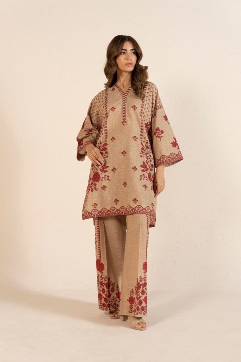 Beige Digital Print Light Khaddar 2 Piece Ready-to-Wear Shirt
