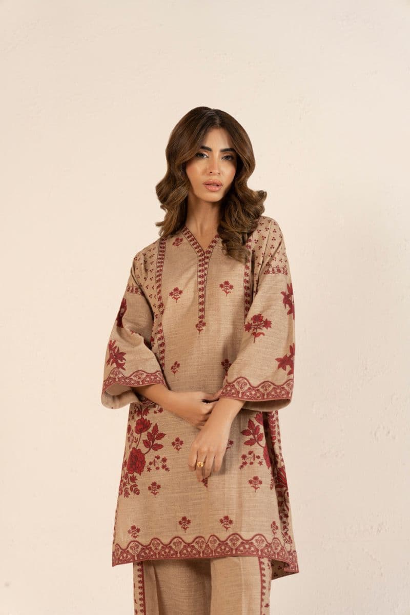 Beige Digital Print Light Khaddar 2 Piece Ready-to-Wear Shirt