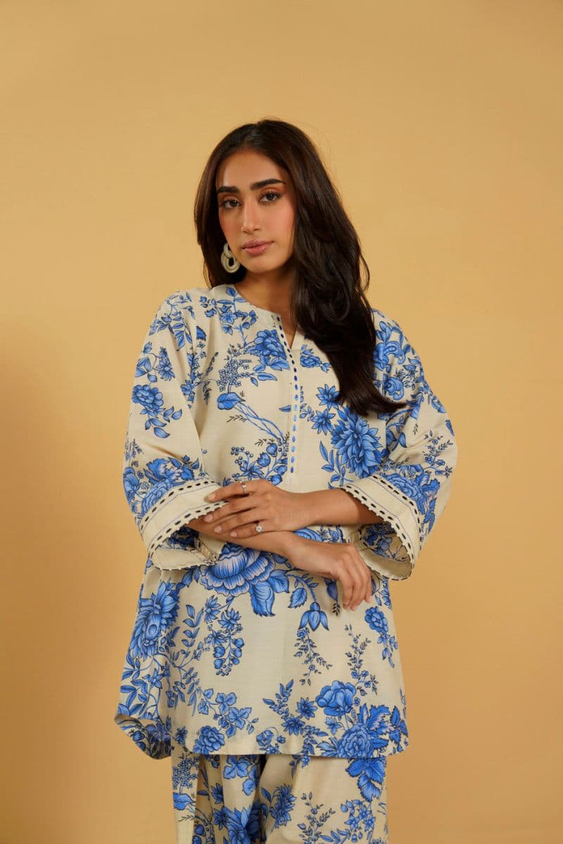 Blue Printed Lawn Ready-to-Wear Shirt thumbnail