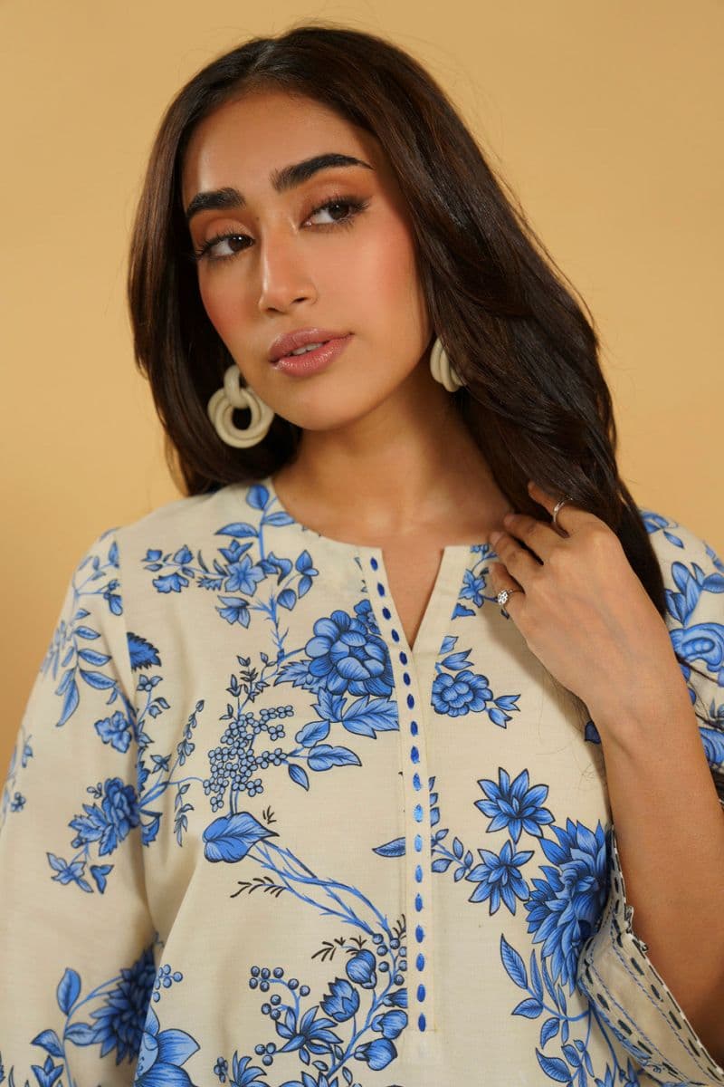 Blue Printed Lawn Ready-to-Wear Shirt thumbnail
