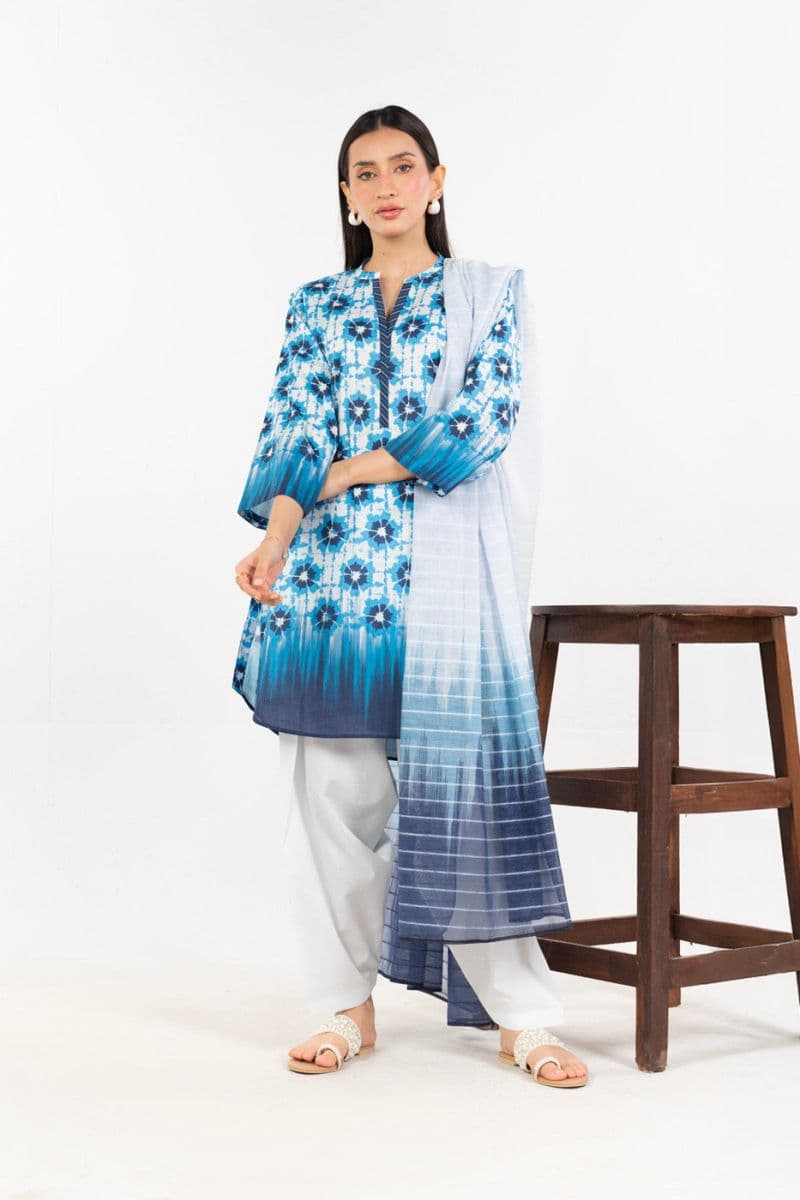 Blue Printed Cambric Ready-to-Wear Shirt thumbnail