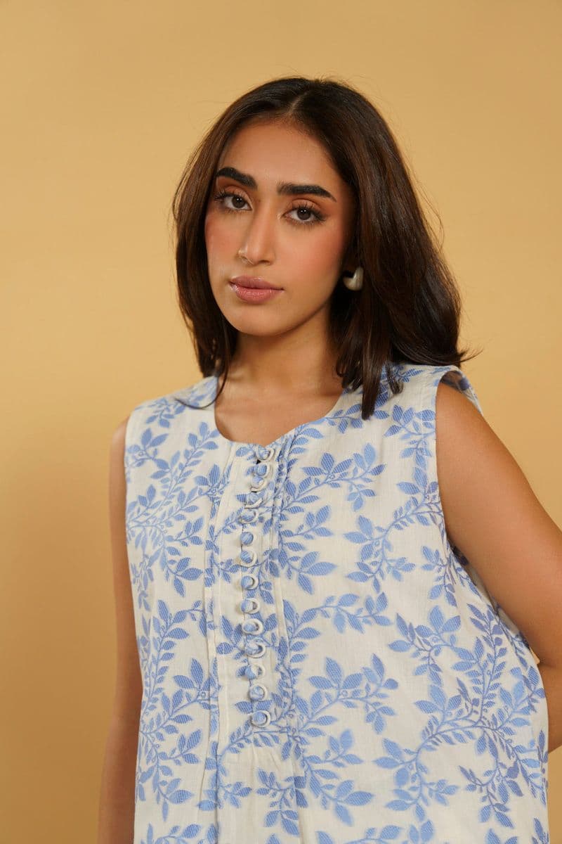 Blue Jacquard 2 Piece Ready-to-Wear Suit