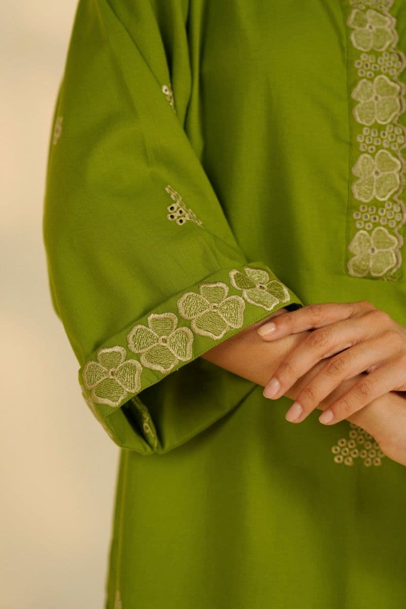 Green Embroidered Ready-to-Wear Shalwar