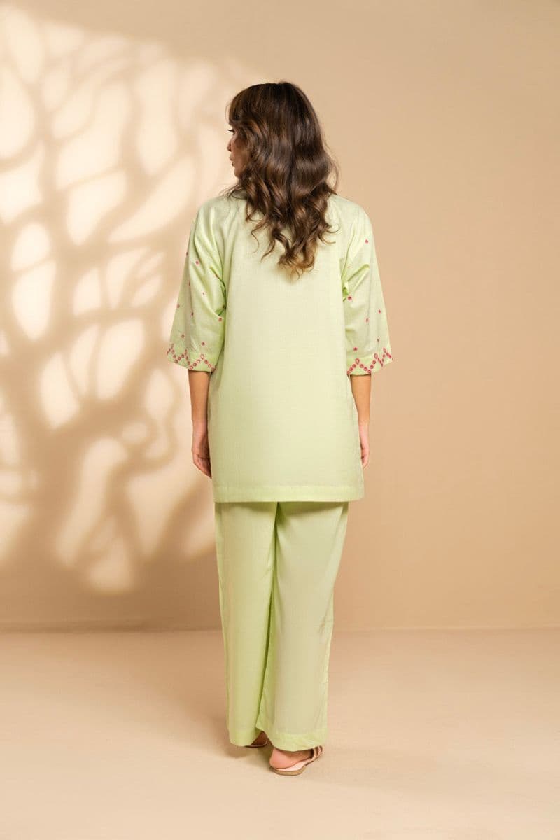 Green Embroidered Cambric Ready-to-Wear Shirt thumbnail