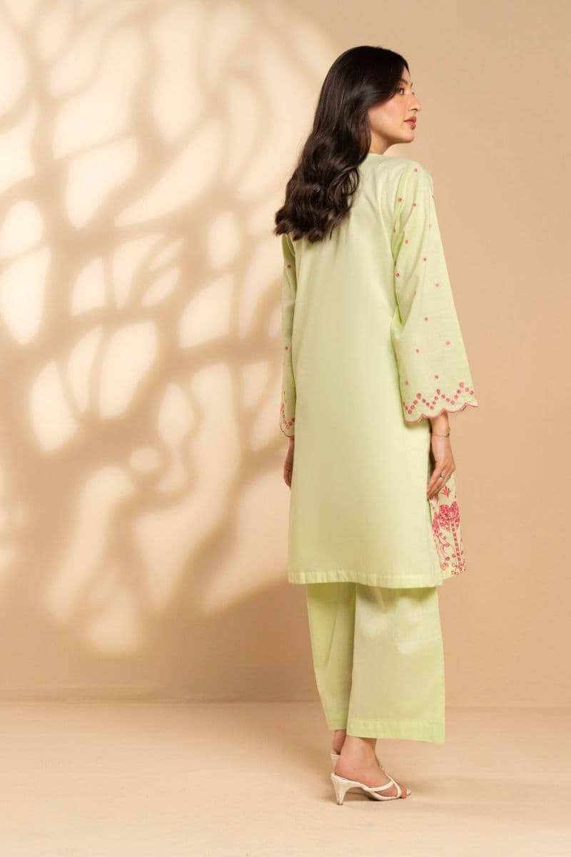 Green Embroidered Cambric Ready-to-Wear Shirt thumbnail
