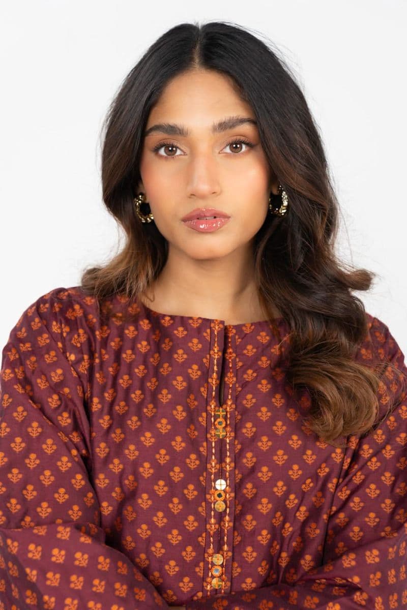 Maroon Jacquard Ready-to-Wear Shirt thumbnail