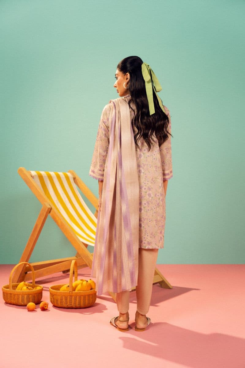 Lilac Printed Lawn 3 Piece Unstitched Suit