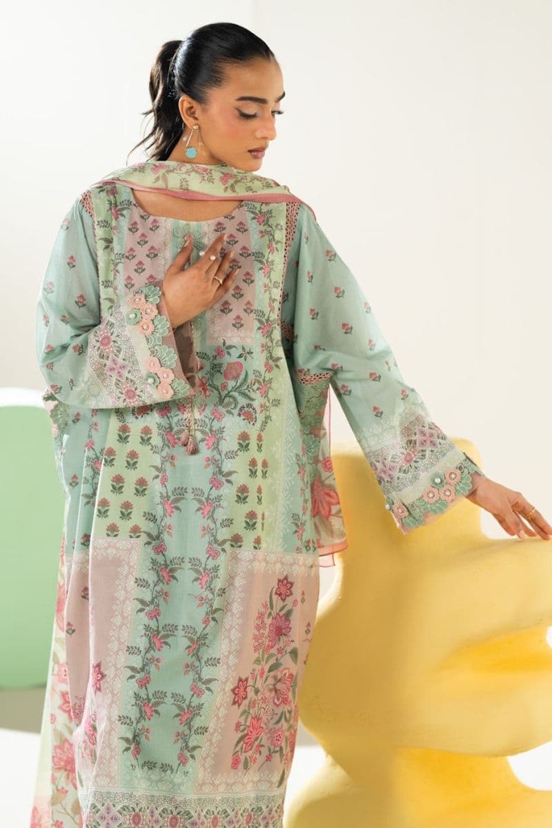 Green Printed Lawn 3 Piece Unstitched Suit thumbnail