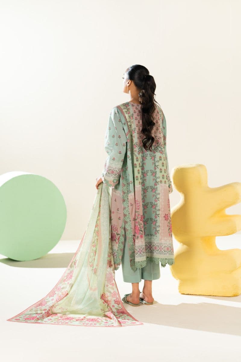 Green Printed Lawn 3 Piece Unstitched Suit thumbnail