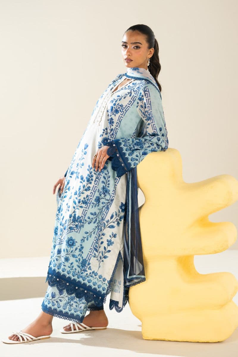 Blue Printed Lawn 3 Piece Unstitched Suit thumbnail