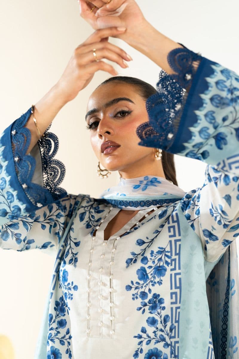 Blue Printed Lawn 3 Piece Unstitched Suit thumbnail