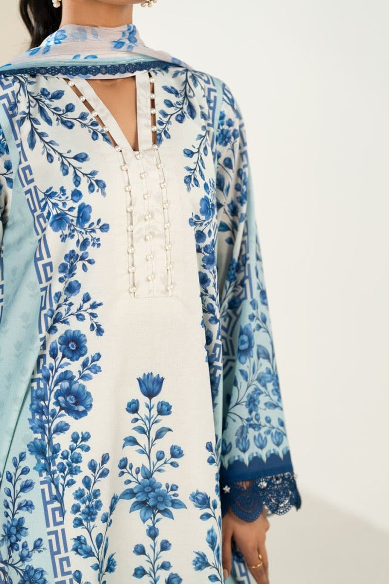 Blue Printed Lawn 3 Piece Unstitched Suit thumbnail