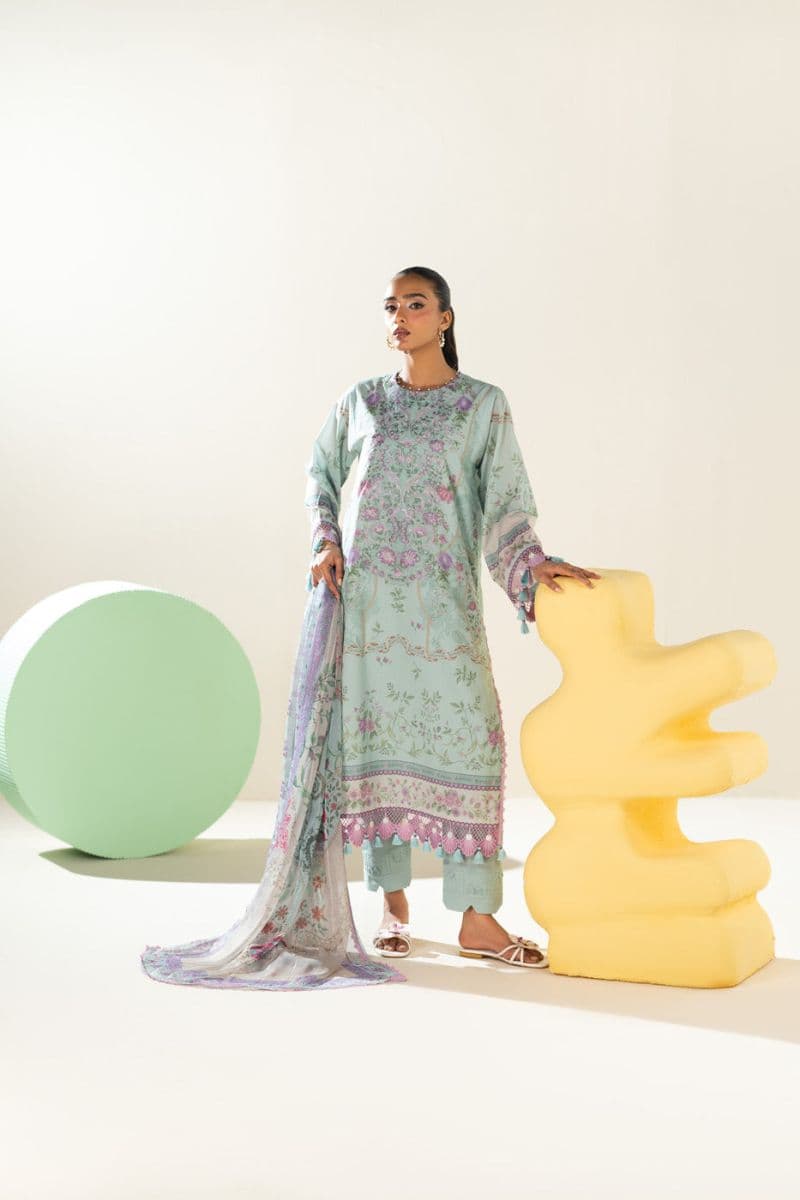 Black Embroidered Lawn 3 Piece Unstitched Suit