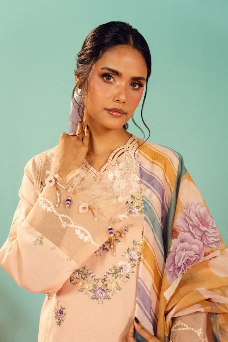 Ochre Embroidered Lawn 3 Piece Unstitched Suit thumbnail