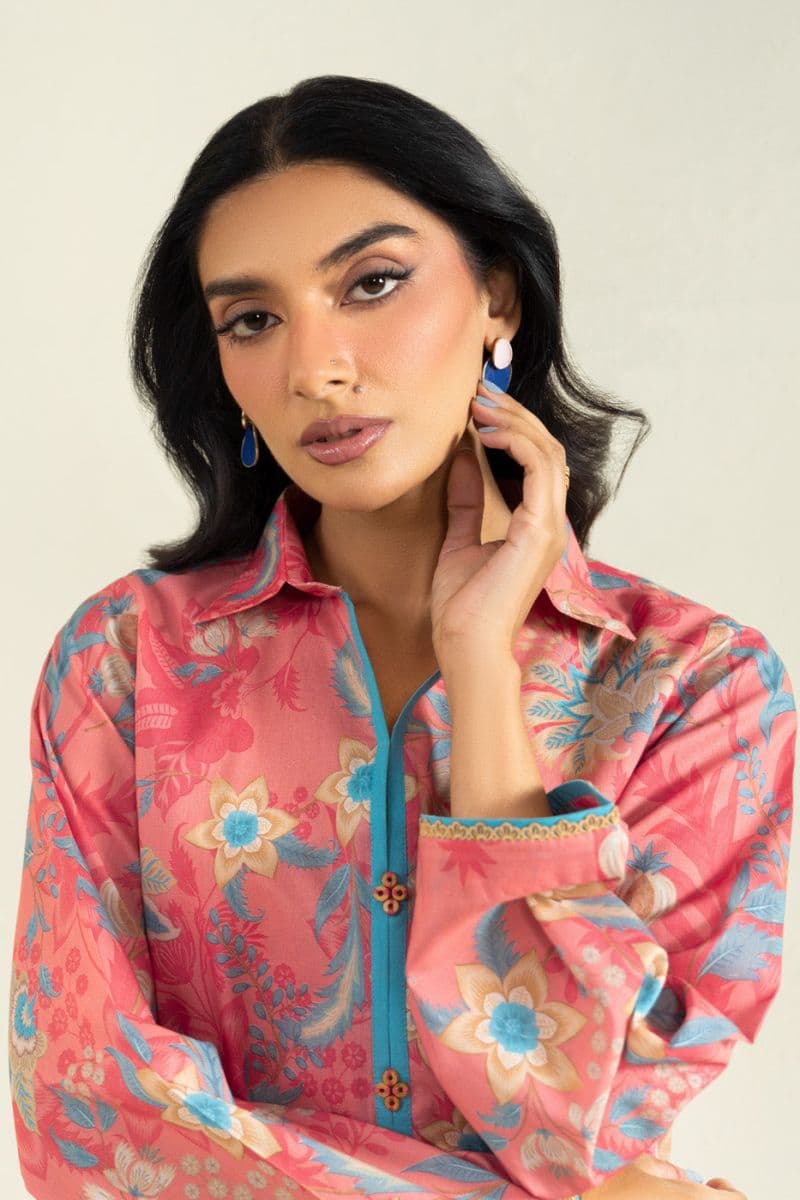 Red Printed Lawn 2 Piece Unstitched Suit thumbnail