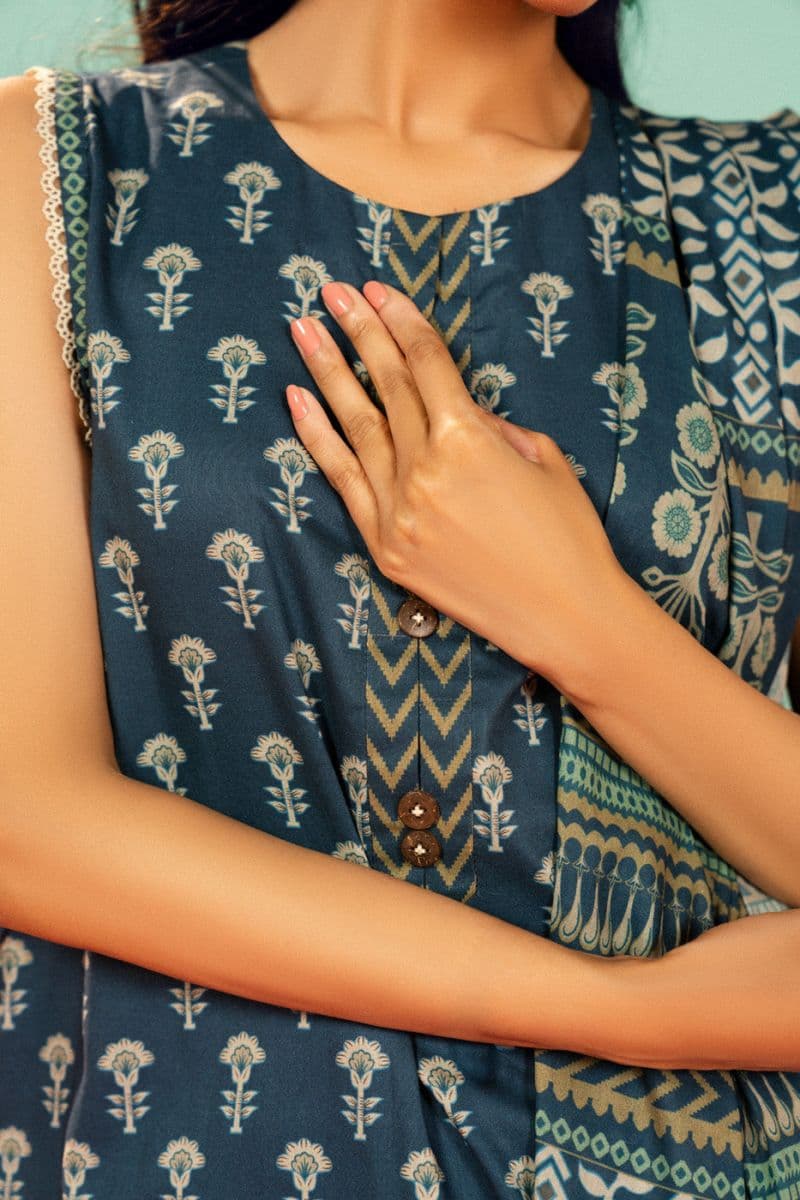 Blue Printed Lawn 3 Piece Unstitched Suit thumbnail