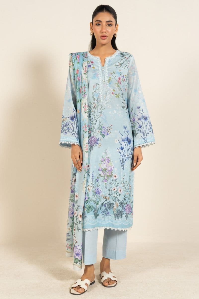 Light Blue Printed Lawn 2 Piece Dupatta thumbnail
