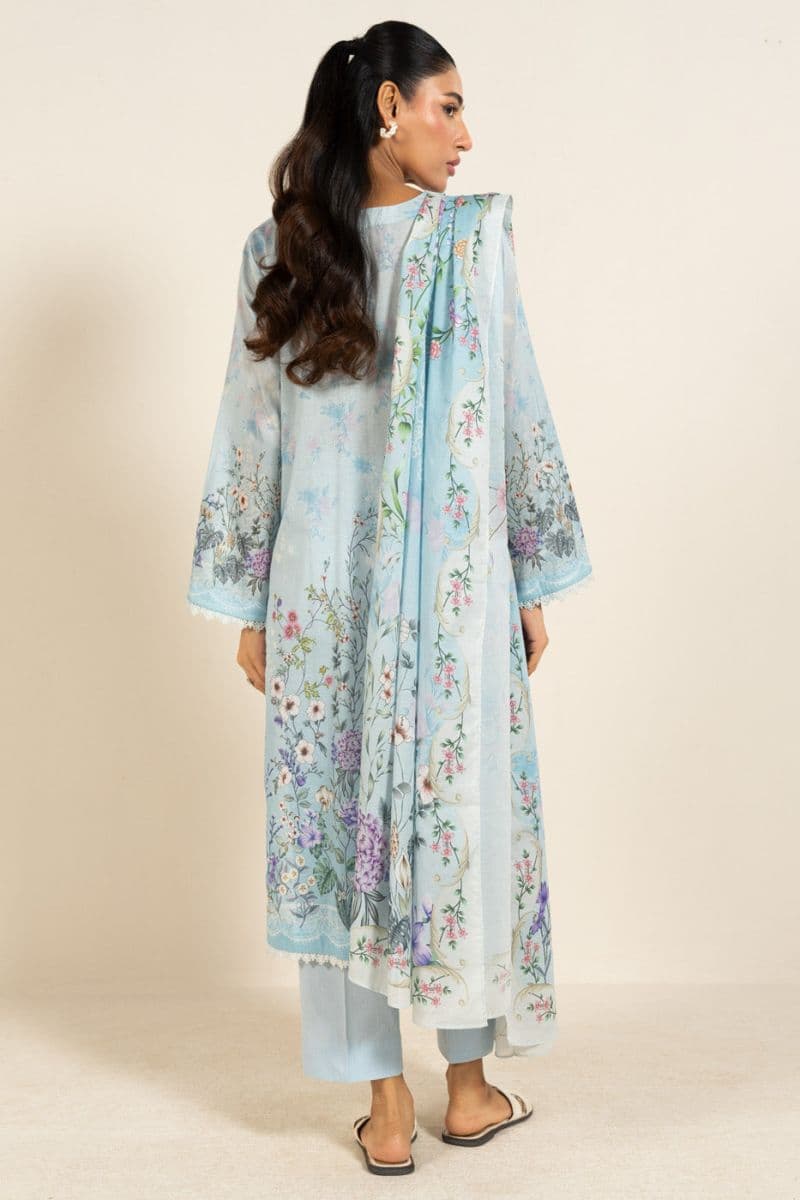 Light Blue Printed Lawn 2 Piece Dupatta thumbnail