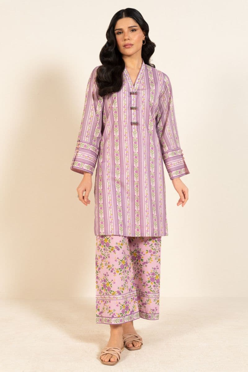 Lilac Printed Lawn 2 Piece Unstitched Suit