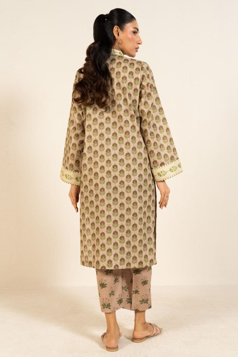 Beige Printed Lawn 2 Piece Unstitched Suit thumbnail