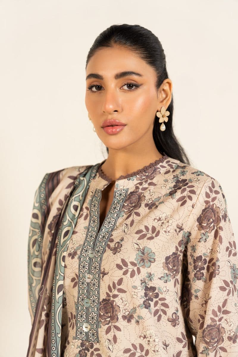 Cream Printed Lawn 2 Piece Dupatta thumbnail