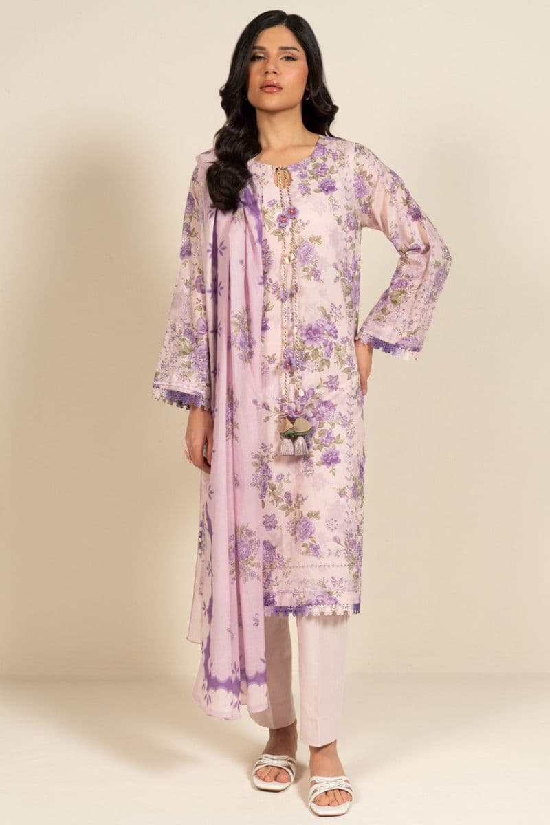 Blue Embroidered Lawn 3 Piece Unstitched Suit thumbnail