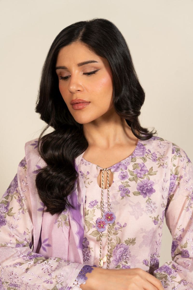 Blue Embroidered Lawn 3 Piece Unstitched Suit thumbnail