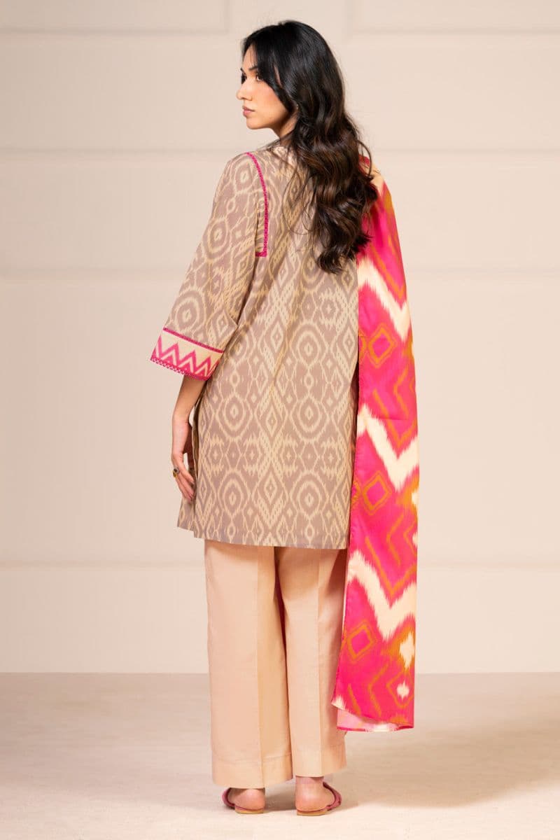 Grey Printed Lawn 2 Piece Dupatta