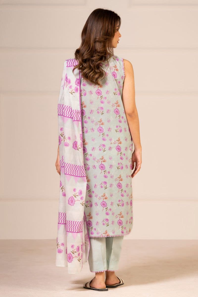 Light Blue Printed Lawn 2 Piece Dupatta