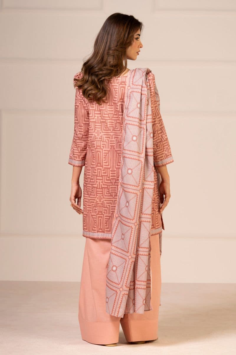 Peach Printed Lawn 2 Piece Dupatta