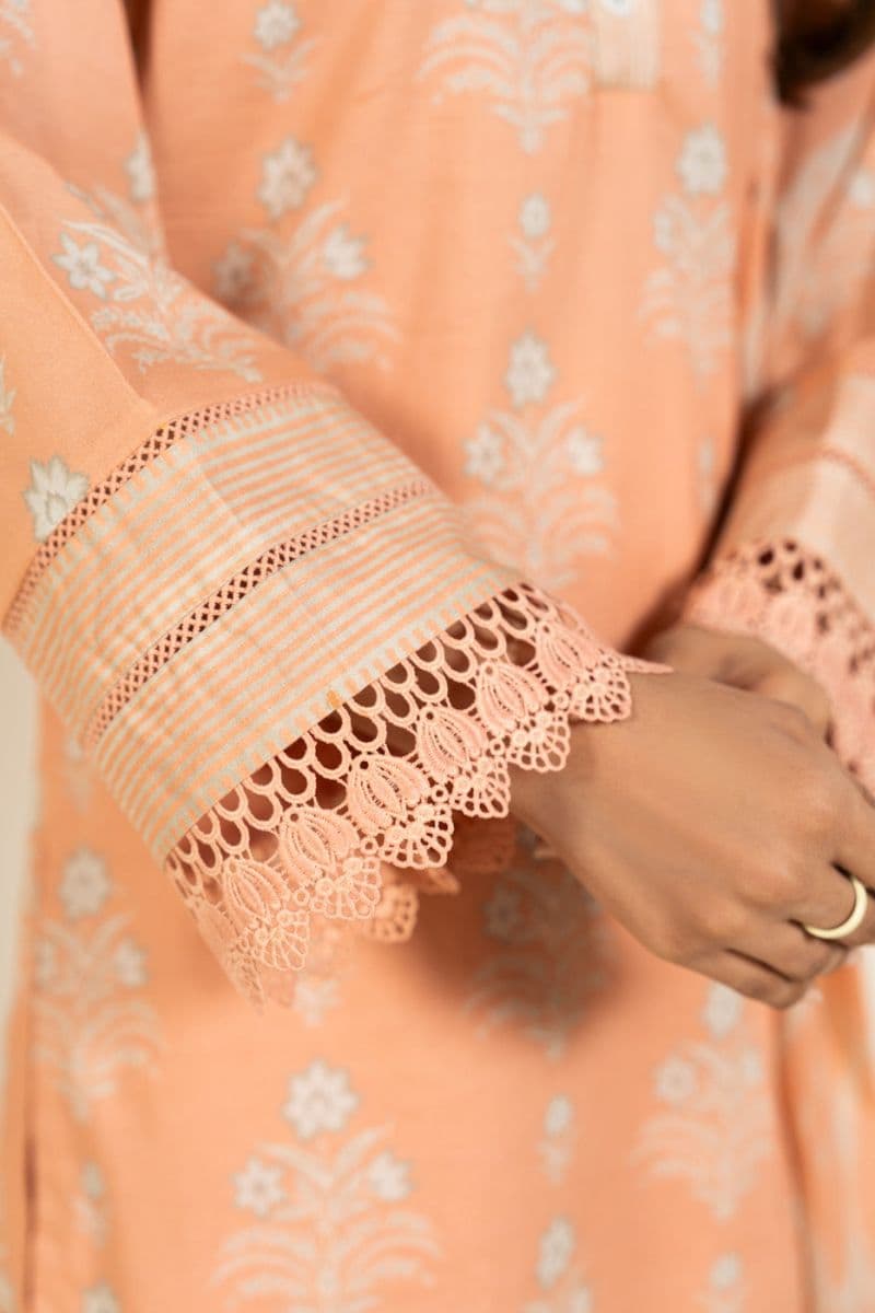Peach Printed Lawn 2 Piece Dupatta thumbnail