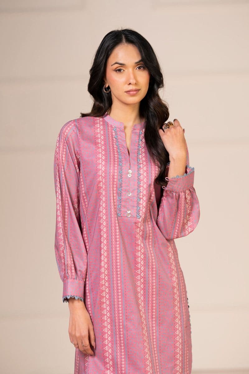Pink Printed Lawn 2 Piece Unstitched Suit