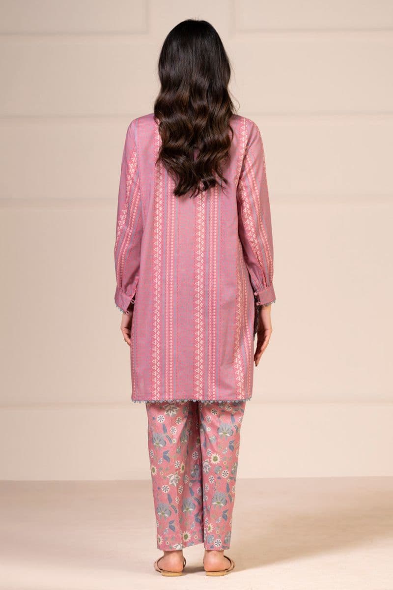 Pink Printed Lawn 2 Piece Unstitched Suit