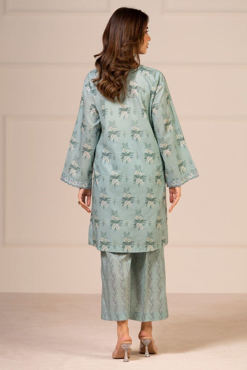 Light Ferozi Printed Lawn 2 Piece Unstitched Suit