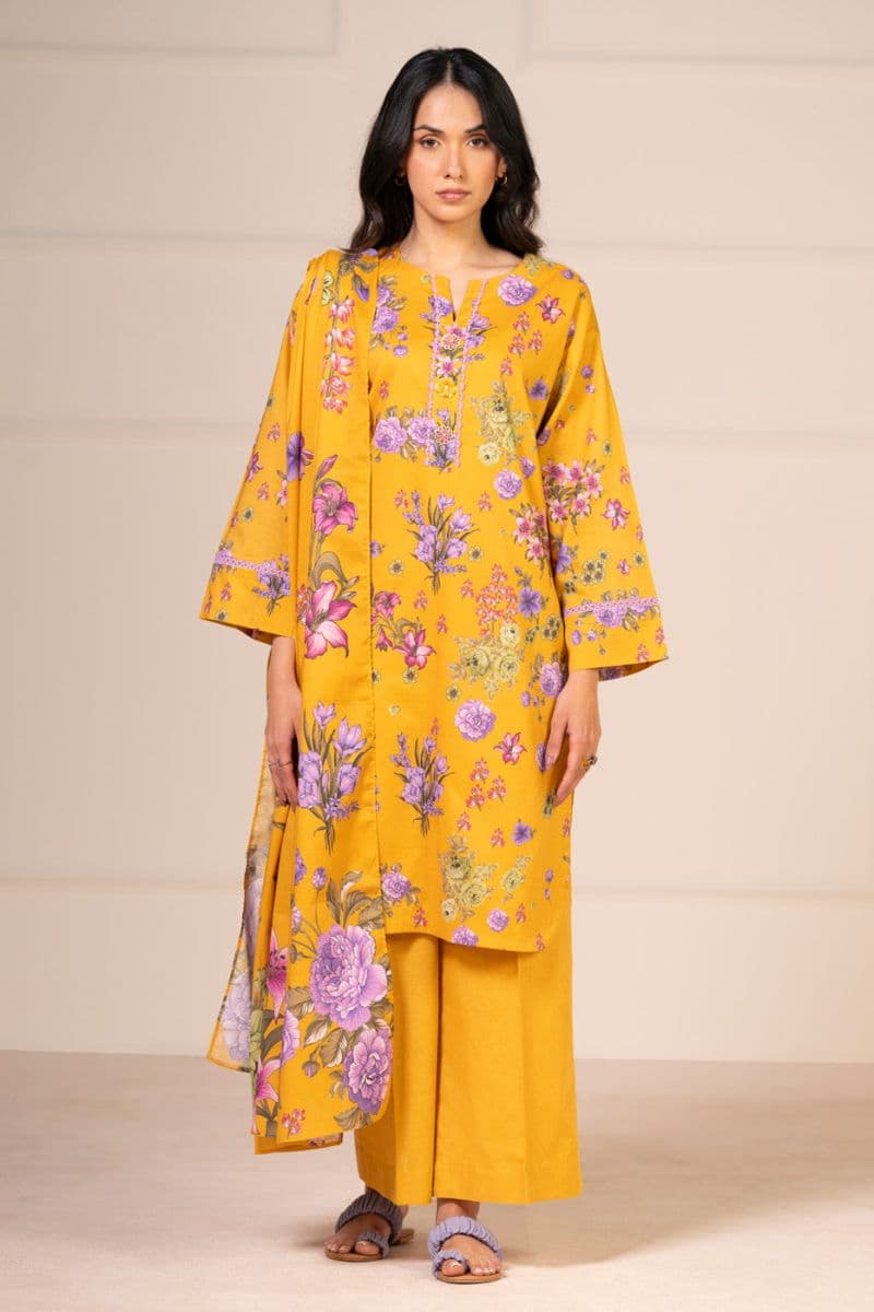 Mustard Printed Lawn 2 Piece Dupatta thumbnail