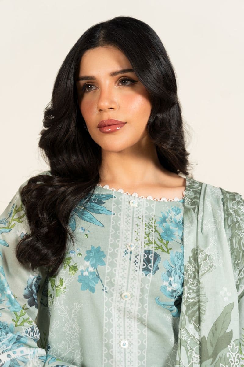 Blue Printed Lawn 2 Piece Dupatta thumbnail