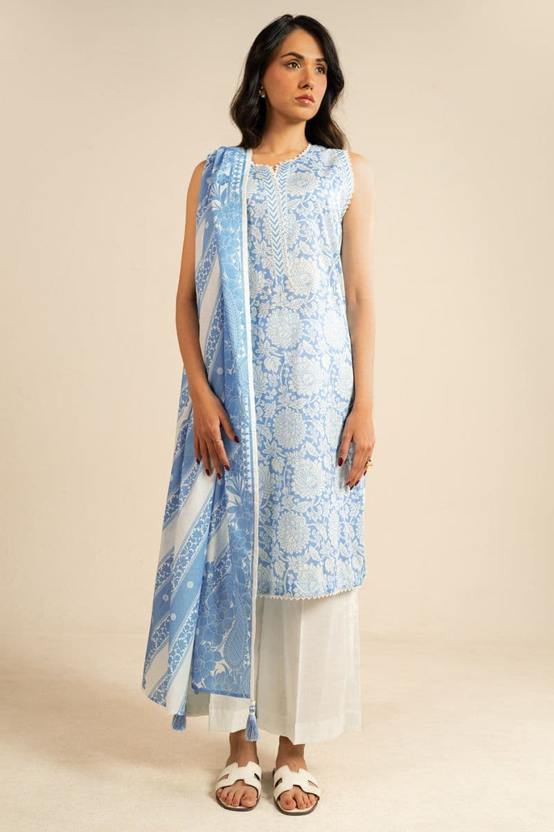 Blue Printed Lawn 3 Piece Unstitched Suit thumbnail