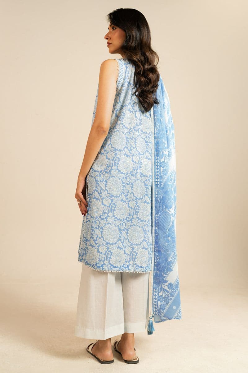 Blue Printed Lawn 3 Piece Unstitched Suit thumbnail