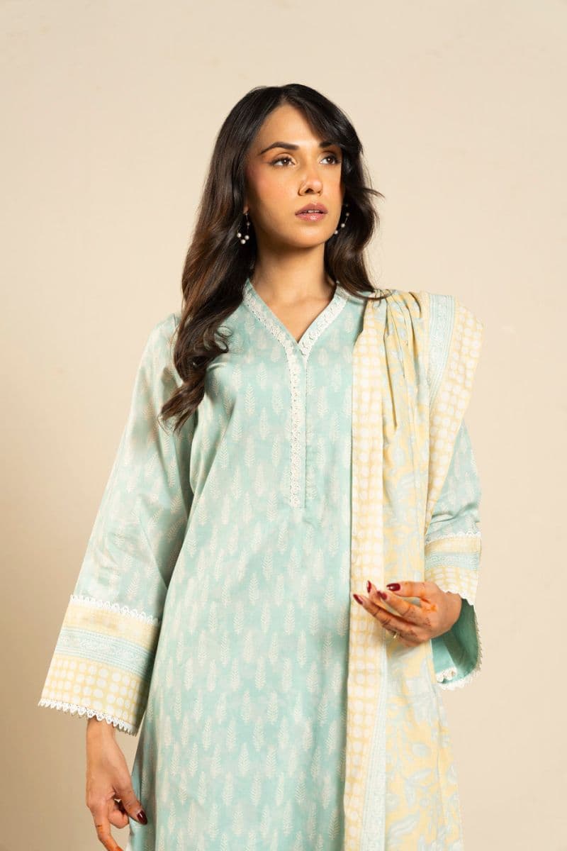 Blue Printed Lawn 3 Piece Unstitched Suit thumbnail