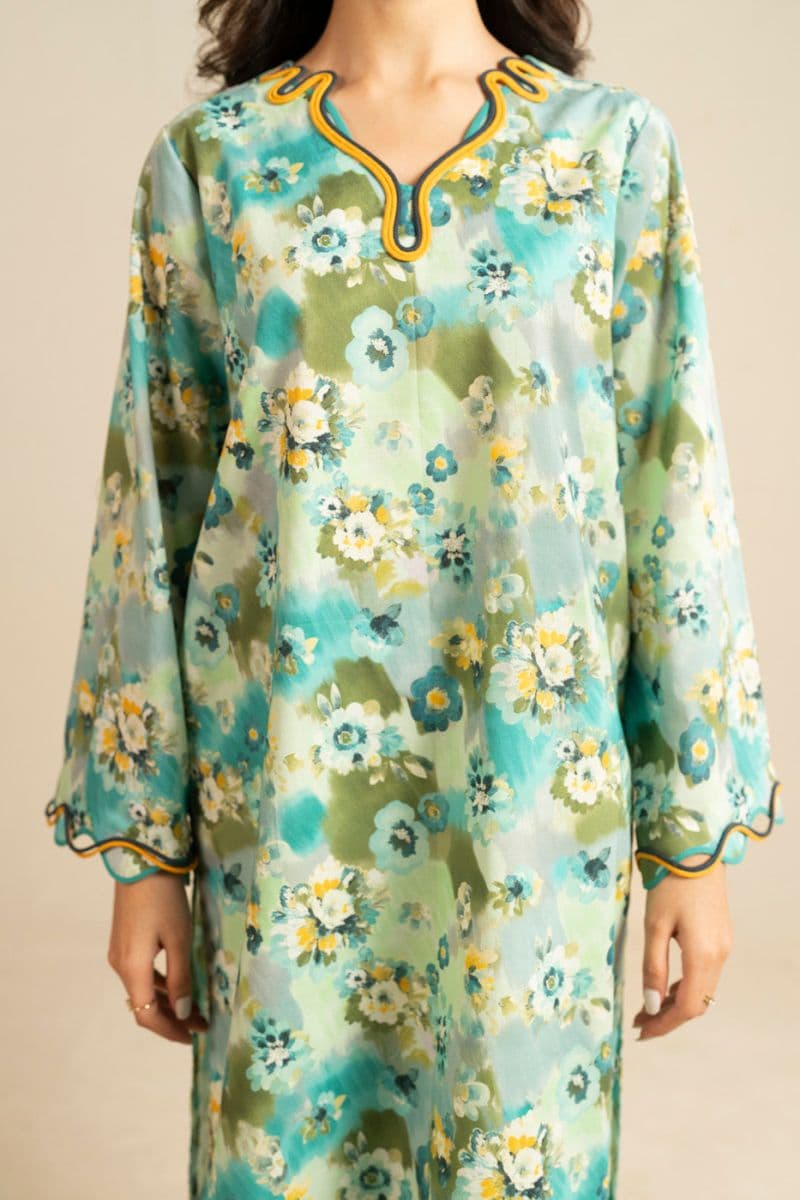 Sea Green Printed Lawn 3 Piece Unstitched Suit