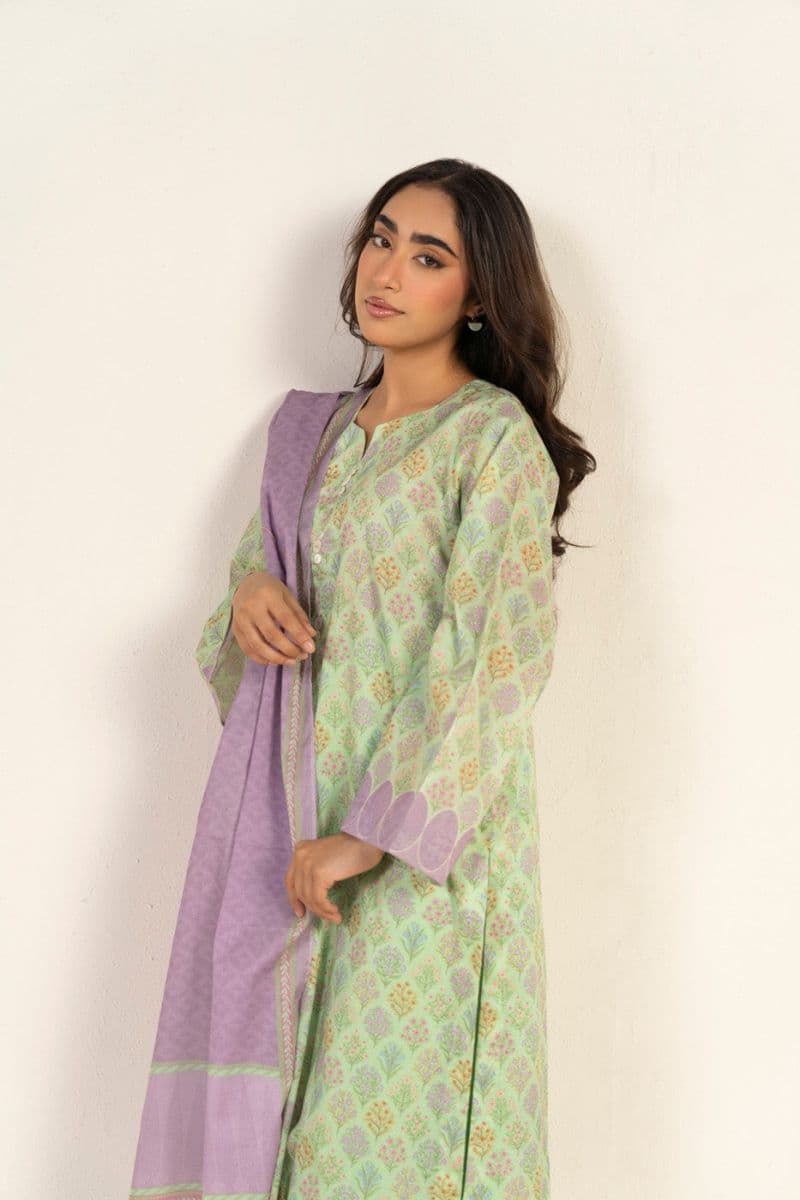 Mint Printed Lawn 3 Piece Unstitched Suit thumbnail