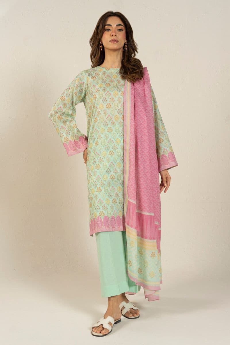 Sky Printed Lawn 3 Piece Unstitched Suit
