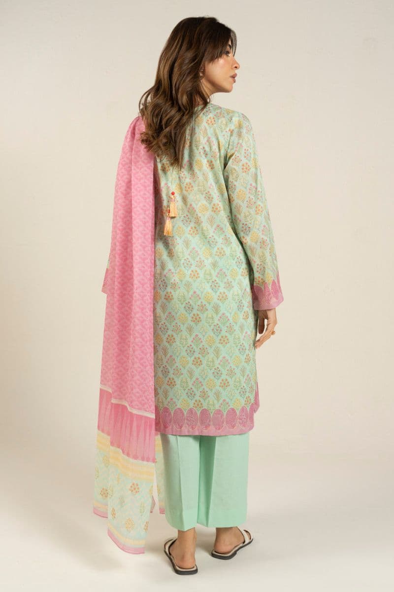Sky Printed Lawn 3 Piece Unstitched Suit