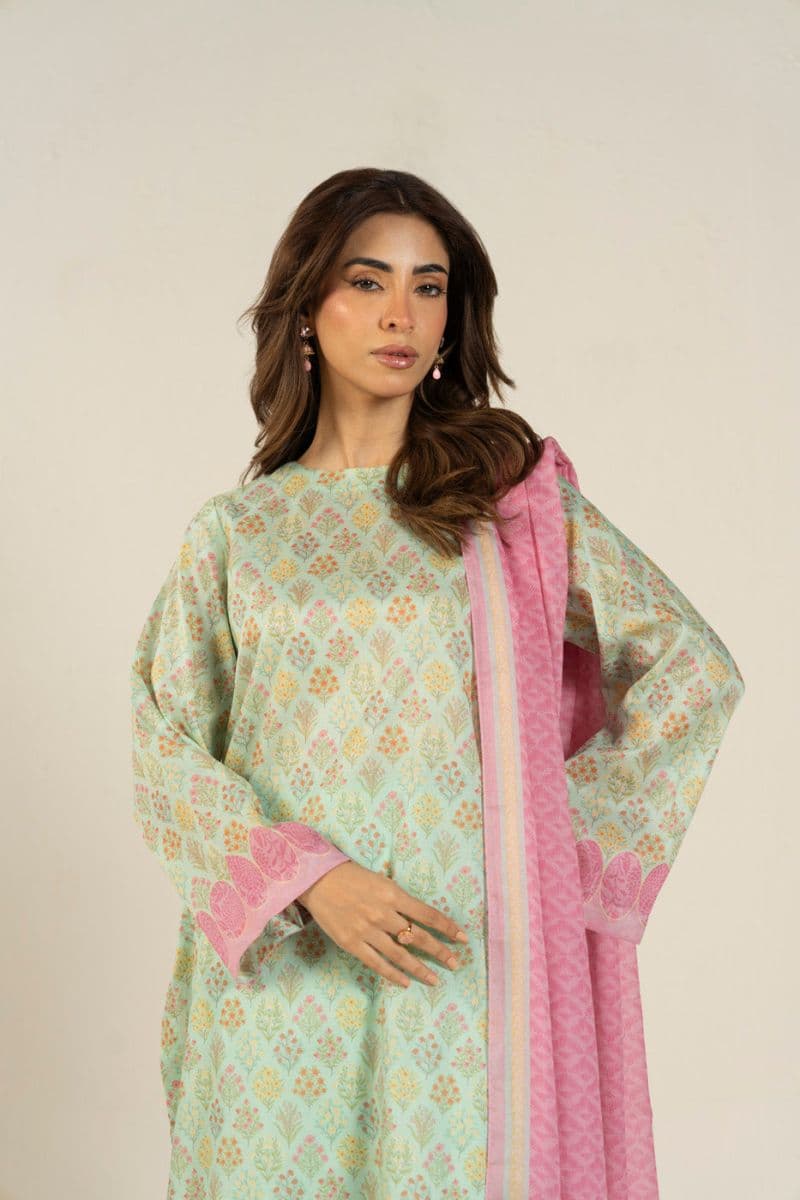 Sky Printed Lawn 3 Piece Unstitched Suit