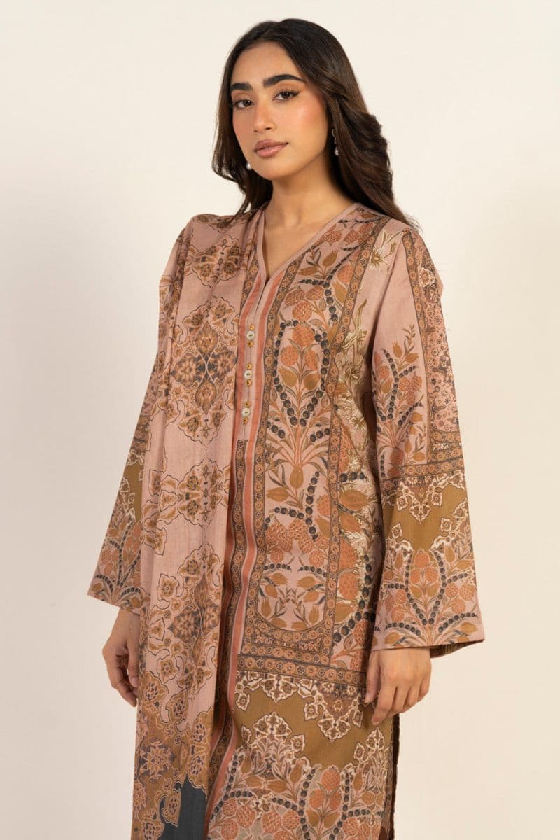 Peach Printed Lawn 3 Piece Unstitched Suit thumbnail