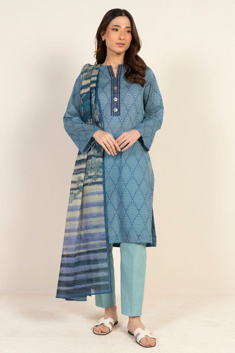 Blue Printed Lawn 3 Piece Unstitched Suit thumbnail